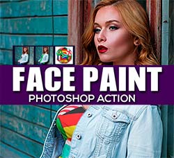 极品PS动作－图案混合(含高清视频教程)：Face Paint Photoshop Action